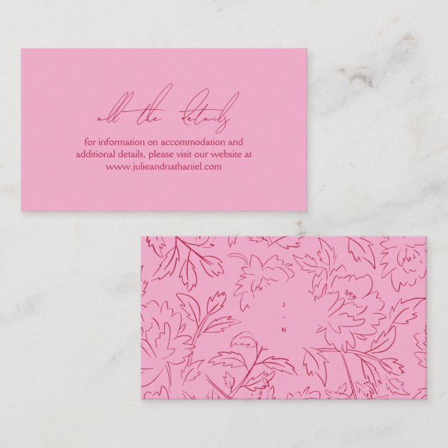 Pink + Red Botanical Colorful Website Card (Front/Back)