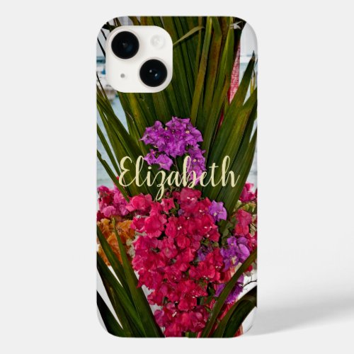 Pink Red Bougainvillea Flowers Palms Tropical  Case_Mate iPhone 14 Case