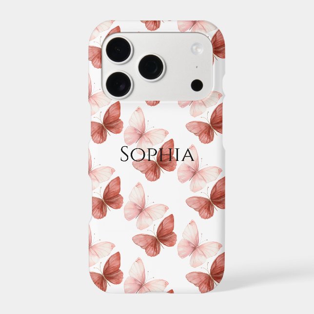 Pink Red Butterflies   iPhone Case (Back)