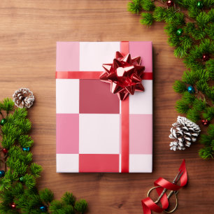 Pink & Red Checkerboard Wrapping Paper