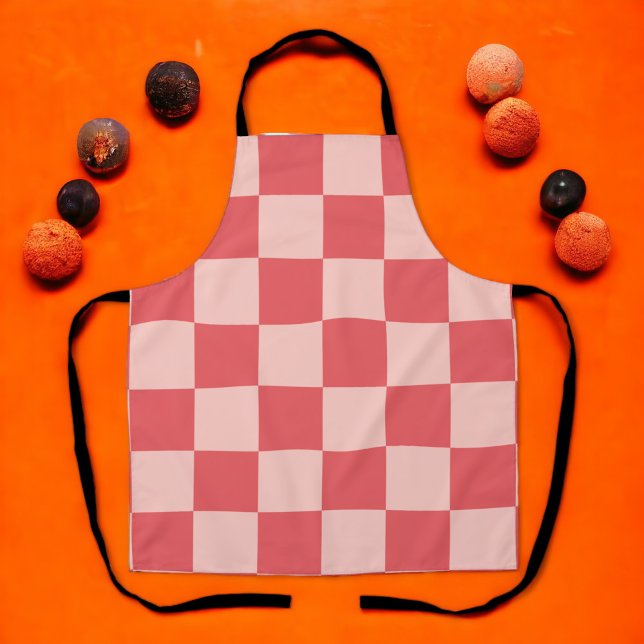 Pink Red Checkered Gingham Pattern Apron (Zazzle Pink Red Checkered Gingham Pattern Apron)