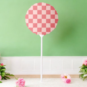 Pink Red Checkered Gingham Pattern Balloon