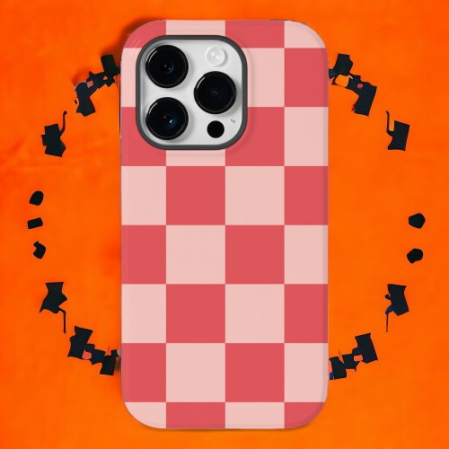Pink Red Checkered Gingham Pattern Case_Mate iPhone 14 Pro Case