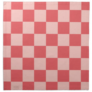 Pink Red Checkered Gingham Pattern Cloth Napkin