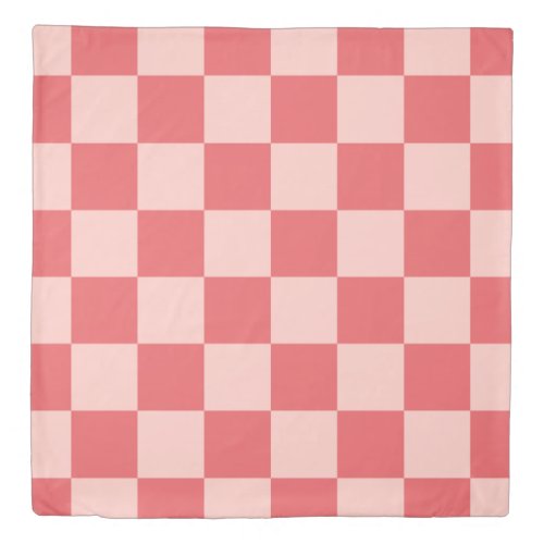 Pink Red Checkered Gingham Pattern Duvet Cover