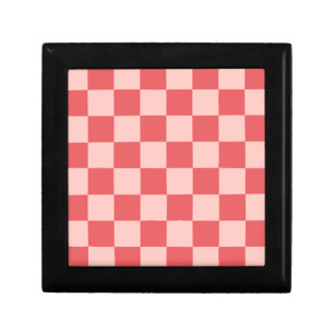 Pink Red Checkered Gingham Pattern Gift Box