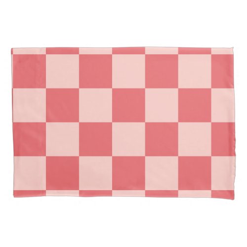 Pink Red Checkered Gingham Pattern Pillow Case