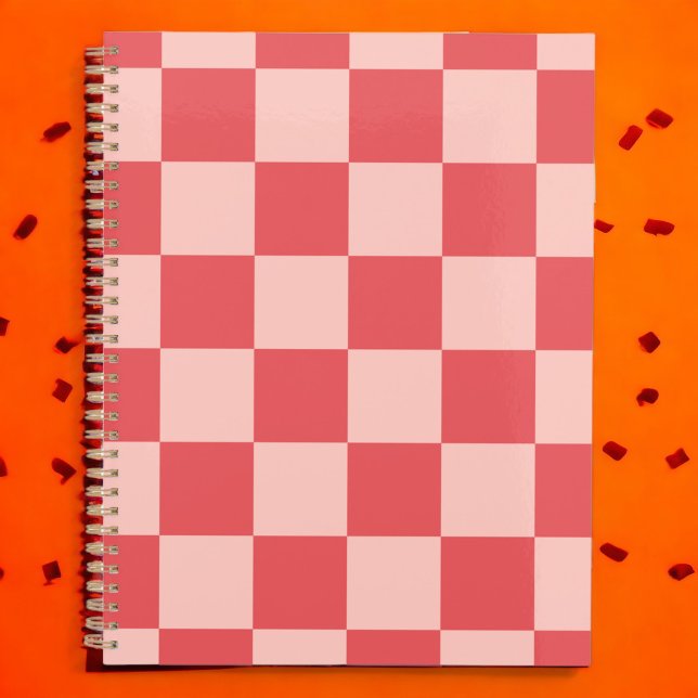 Pink Red Checkered Gingham Pattern Planner (Zazzle Pink Red Checkered Gingham Pattern Planner)