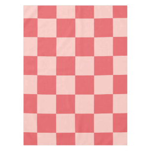 Pink Red Checkered Gingham Pattern Tablecloth