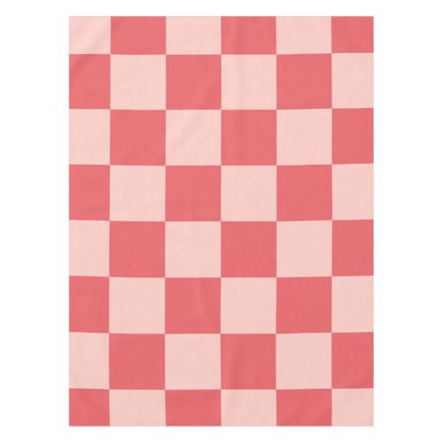 Pink Red Checkered Gingham Pattern Tablecloth