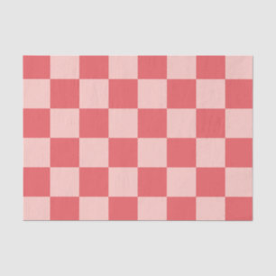 Pink Red Checkered Gingham Pattern Tissue Paper