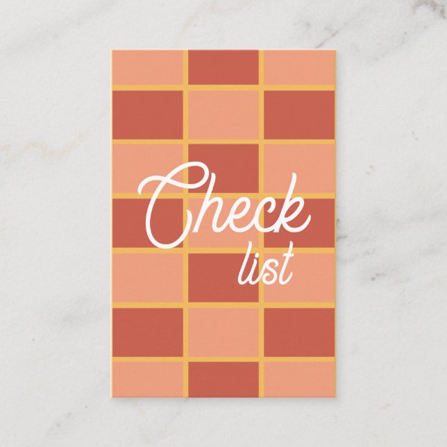 Pink Red Checkered Square Pattern Business Card (Front)