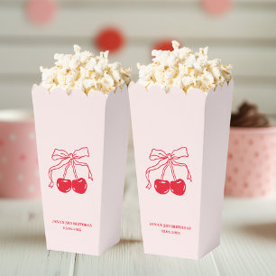 Pink & Red Cherry   Birthday Party Treat Bag Favor Boxes