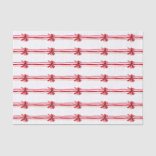 Pink Red Christmas Bows Holiday Tissue Paper
