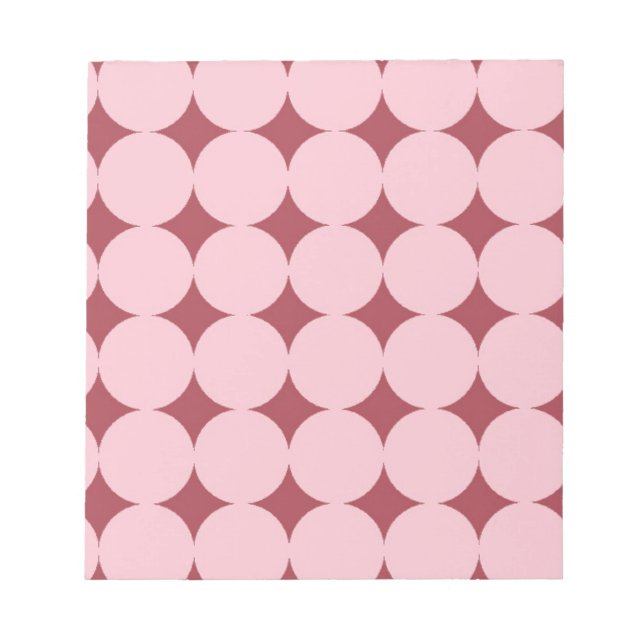 Pink Red Circle Pattern Notepad (Front)