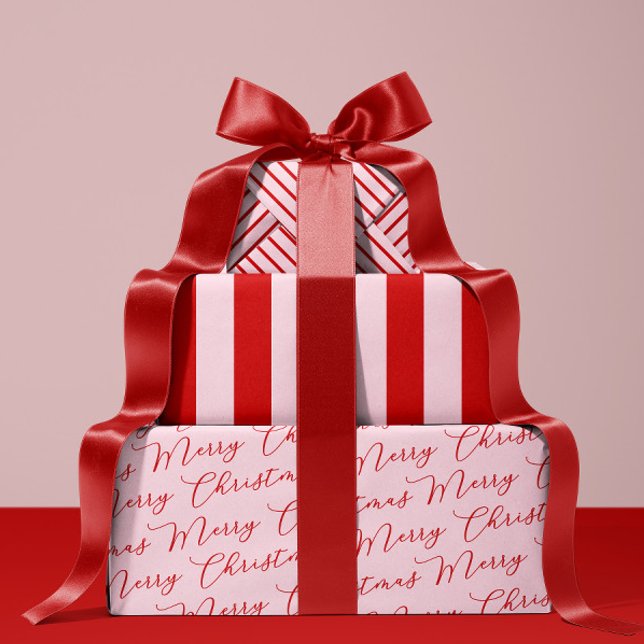 Pink Red Classic Stripes Wrapping Paper Sheets (Creator Uploaded)