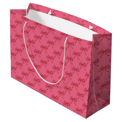 Pink red coquette bows minimal and cute large gift bag