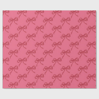 Pink red coquette bows minimal and cute wrapping paper