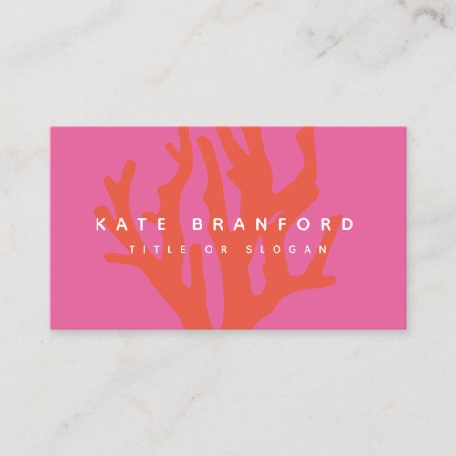 Pink Red Coral Nautical Business Card