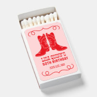 Pink Red Cowgirl Boots Birthday Favor