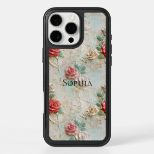 Pink Red Cream Roses Floral iPhone 16 Pro Max Case