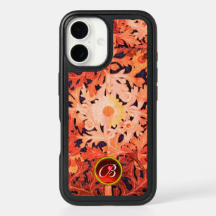 PINK RED DAISY / FLORAL GEM MONOGRAM iPhone 16 CASE