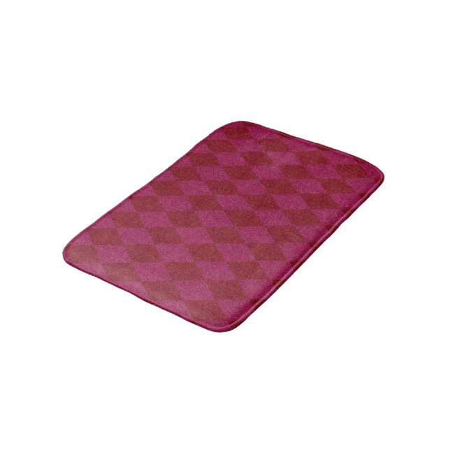 Pink & Red Diamond Glitter Pouf Bath Mat (Angled)