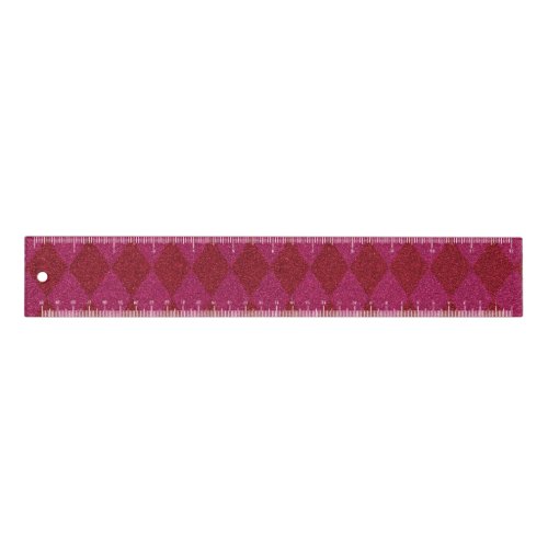 Pink  Red Diamond Glitter Ruler