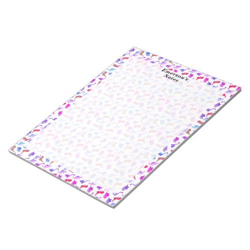 Pink Red Dinosaur Pattern Personalized Stationery Notepad