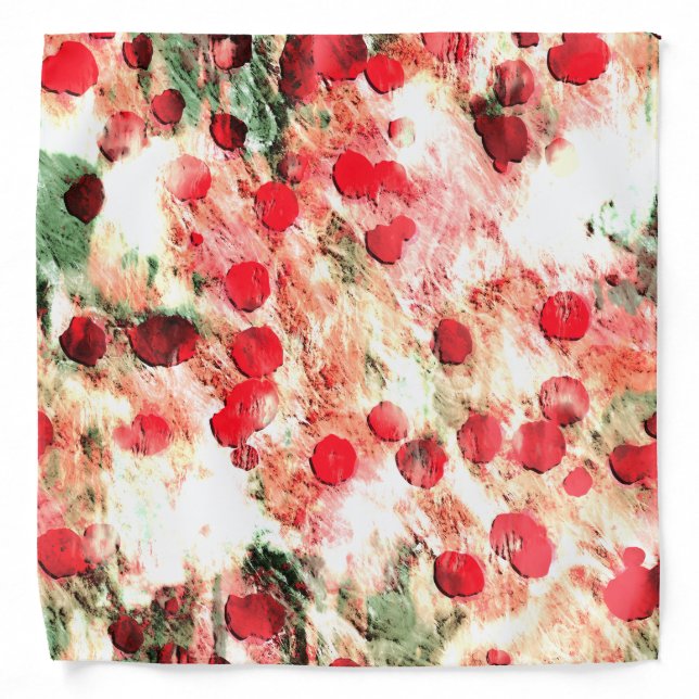Pink Red Dirty Polka Dot Grunge Bandana (Front)