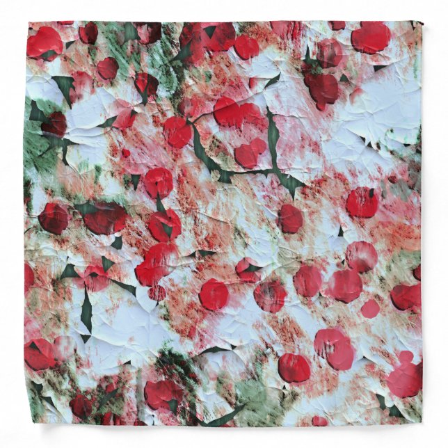 Pink Red Dirty polka Dot Grunge Decay Bandana (Front)