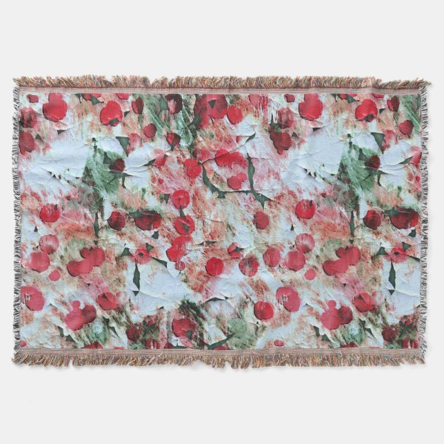 Pink Red Dirty polka Dot Grunge Decay Throw Blanket (Front)