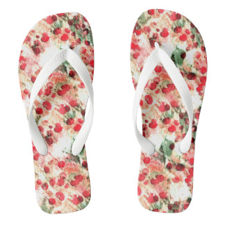 Pink Red Dirty Polka Dot Grunge Flip Flops