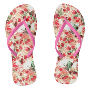 Pink Red Dirty Polka Dot Grunge Flip Flops