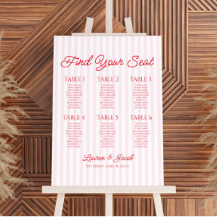 Pink Red Find Seat Small Wedding Seating Chart Foam Board