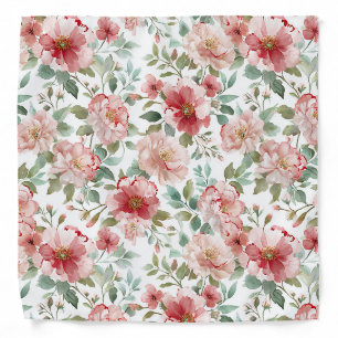 Pink Red Floral Birthday Bandana