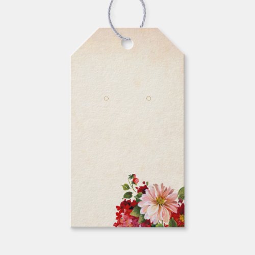 Pink  Red Floral Custom Jewelry Display Hang Tags