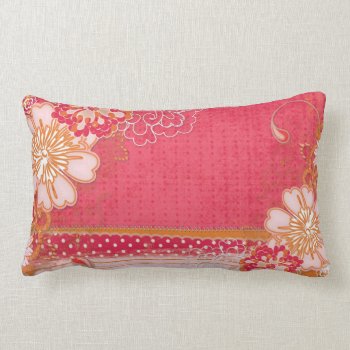 Pink Red Floral Lumbar Throw Pillow by ElizaBGraphics at Zazzle