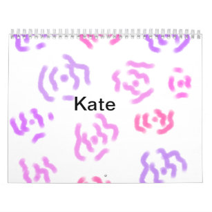 Pink red floral watercolor add name text modern th calendar