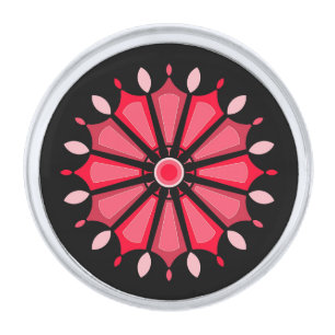 PINK RED FLOWER GIFT MOM DAD BOSS SISTER SON BABY SILVER FINISH LAPEL PIN