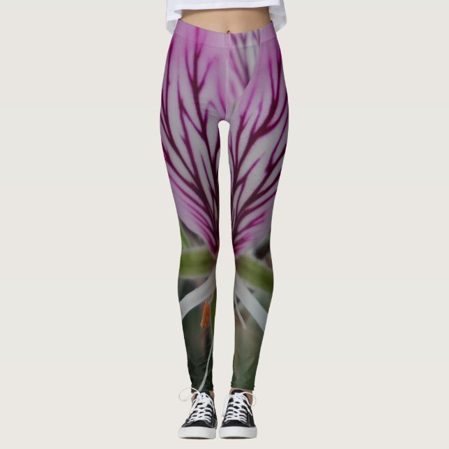 Pink/Red Flower Leggings (Front)