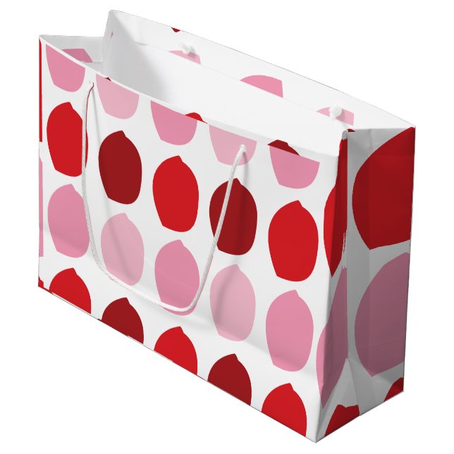 Pink Red Flower Petals Large Gift Bag (Front Angled)