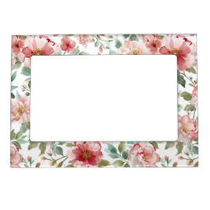 Pink Red Flowers Magnetic Frame