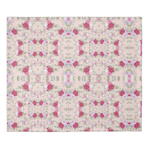 Pink red flowers Pattern Art Duvet Cover