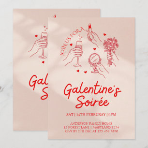 Pink & Red Galentine’s Day Party Invitation Templa