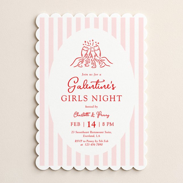 Pink Red Galentine's Party Invitation (Creator Uploaded)