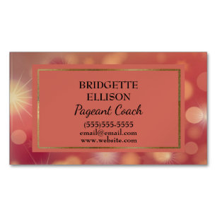Pink Red Glittery Stars Pageant Coach Magnet