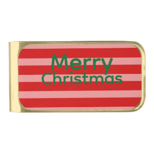 Pink Red Gold Finish Money Clip