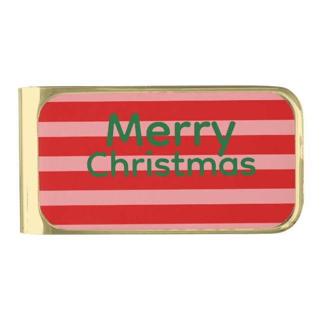 Pink Red  Gold Finish Money Clip (Front)