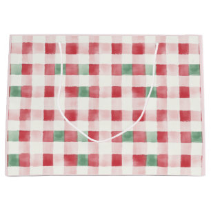 Pink Red Green Retro Pattern Christmas Gift Bag